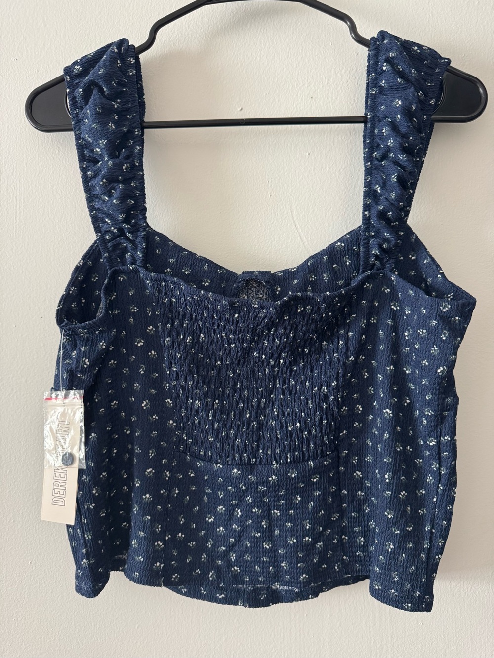 NWT Derek Heart Navy Blue Floral Bustier Button-Front Tank - Picture 2 of 2